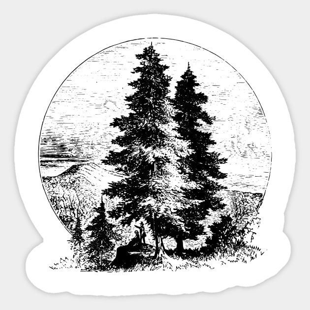 In The Pines Sticker by TheCosmicTradingPost